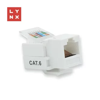 LYNX keystone UTP Cat6, önmetsző, 90sp., fehér