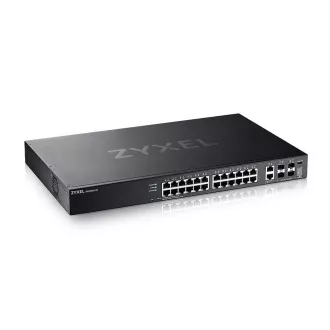 Zyxel XGS2220-30, L3 hozzáférési switch, 24x1G RJ45 2x10mG RJ45, 4x10G SFP  Uplink, 1 év NebulaFlex Pro szolgáltatással együtt