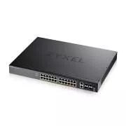 Zyxel XGS2220-30HP, L3 Access Switch, 400W PoE, 16xPoE /10xPoE  , 24x1G RJ45 2x10mG RJ45, 4x10G SFP  Uplink, incl. 1 év.