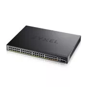 Zyxel XGS2220-54HP, L3 Access Switch, 600W PoE, 40xPoE /10xPoE  , 48x1G RJ45 2x10mG RJ45, 4x10G SFP  Uplink, 1 év, inkl.