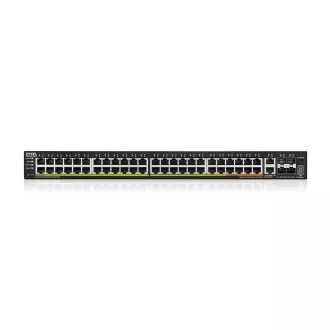 Zyxel XGS2220-54HP, L3 Access Switch, 600W PoE, 40xPoE /10xPoE  , 48x1G RJ45 2x10mG RJ45, 4x10G SFP  Uplink, 1 év, inkl.
