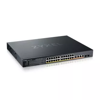 Zyxel XMG1930-30HP, 24 portos 2.5GbE Smart Managed Layer 2 PoE 700W 22xPoE /8xPoE   kapcsoló 4 10GbE és 2 SFP  Uplinkkel