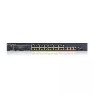 Zyxel XMG1930-30HP, 24 portos 2.5GbE Smart Managed Layer 2 PoE 700W 22xPoE /8xPoE   kapcsoló 4 10GbE és 2 SFP  Uplinkkel