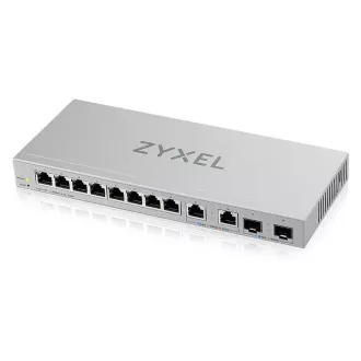 Zyxel XGS1210-12 12 portos gigabites webmenedzselt switch, 8x gigabites RJ45, 2x 2, 5GbE RJ45, 2x SFP