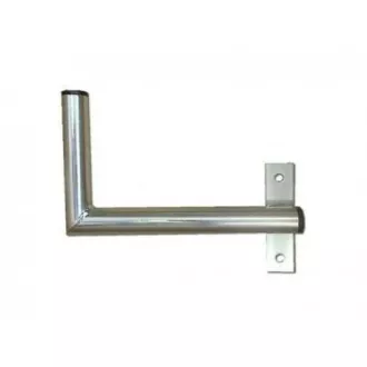 Antenna fali tartó ablakra, övvel, jobb oldali rögzítés, horganyzott cink, hossza 25cm, átmérője 3, 2cm