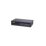 Vivotek PoE switch AW-GEL-065A-060, 4xGE PoE(802.3af/at, PoE költségvetés 60W), 2xGbE RJ-45, extend-mode akár 250m(PoE@10Mbps)