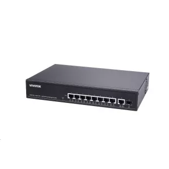 Vivotek PoE switch AW-GEL-105A-110, 8xGE PoE(802.3af/at/bt, PoE költségvetés 110W), 1xGbE RJ-45, 1xSFP 100M/1G slot