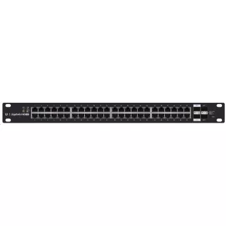 UBNT EdgeSwitch ES-48-500W [70Gbps, 500W, aktív (802.3af/at) és passzív (24V) PoE, 2xSFP, 2xSFP , L2/L3]