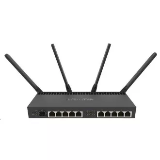 MikroTik RouterBOARDRB RB4011iGS 5HacQ2HnD-IN, négymagos 1.4GHz CPU, 1GB RAM, 10xLAN, 1x SFP , Wi-Fi 2.4 5GHz (2033Mbps), L5
