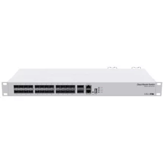 MikroTik Cloud Router Switch CRS326-24S 2Q RM, 650MHz CPU, 64MB, 1x10/100, 24x10G, 2x40G, USB-vel együtt. L5