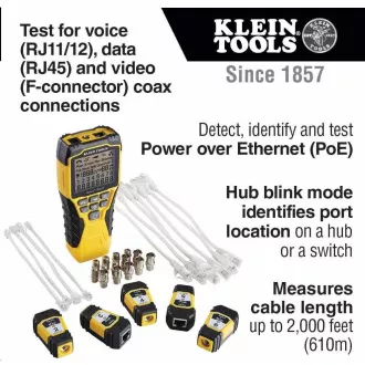 KLEIN TOOLS - VDV Scout® Pro 3 tesztkészlet Locator Map™ (PoE) KLEIN TOOLS - VDV Scout® Pro 3 tesztkészlet Locator Map™ (PoE)