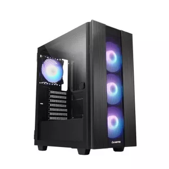 CHIEFTEC HUNTER 2 tok, ATX, 1x USB-C, 1x USB 3.1, 4x 120mm ARGB ventilátor, ARGB Hub, fekete színben CHIEFTEC HUNTER 2 tok, ATX, 1x USB-C, 1x USB 3.1, 4x 120mm ARGB ventilátor, ARGB Hub, fekete színben