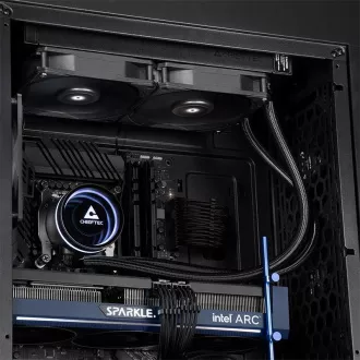 CHIEFTEC CPU vízhűtés Iceberg 240 Dark, 2x120mm, ARGB vízblokk, LGA1851, AM5, fekete, fekete CHIEFTEC CPU vízhűtés Iceberg 240 Dark, 2x120mm, ARGB vízblokk, LGA1851, AM5, fekete, fekete