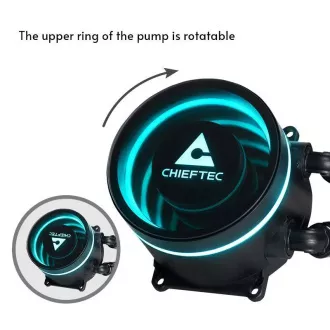 CHIEFTEC Iceberg 360 Dark CPU vízhűtés, 3x120mm, ARGB vízblokk, LGA1851, AM5, fekete, fekete