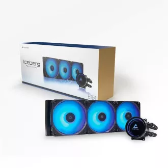 CHIEFTEC Iceberg 360 CPU vízhűtés, 2x360mm ARGB, ARGB vízblokk, LGA1851, AM5, fekete, fekete