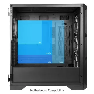 CHIEFTEC APEX LUMO tok, E-ATX, 1x USB-C 3.2, 2x USB 3.0, 4x 140mm ARGB ventilátor, ARGB Hub, fekete színű