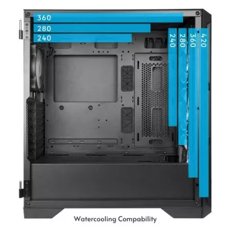 CHIEFTEC APEX LUMO tok, E-ATX, 1x USB-C 3.2, 2x USB 3.0, 4x 140mm ARGB ventilátor, ARGB Hub, fekete színű