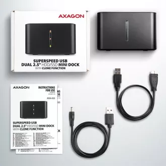 AXAGON ADSA-D25, USB 3.2 Gen 1 - 2x SATA 6G 2.5