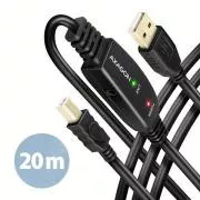 AXAGON ADR-220B, USB 2.0 A-M -> B-M aktív patch kábel, 20m