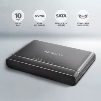 AXAGON ADSA-CC USB-C 10Gbps - NVMe M.2 SSD és SATA 2,5
