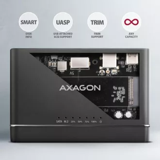 AXAGON ADSA-CC USB-C 10Gbps - NVMe M.2 SSD és SATA 2,5