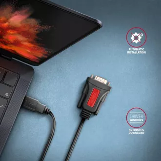 AXAGON ADS-1PSN, USB-A 2.0 - RS-232 DB9-M Prolific soros adapter / kábel 1.5m