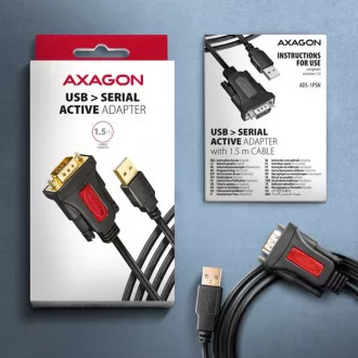 AXAGON ADS-1PSN, USB-A 2.0 - RS-232 DB9-M Prolific soros adapter / kábel 1.5m