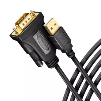 AXAGON ADS-1PQN, USB-A 2.0 - soros RS-232 DB9-M FTDI adapter / kábel 1.5m