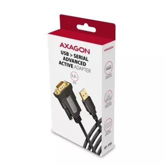 AXAGON ADS-1PQN, USB-A 2.0 - soros RS-232 DB9-M FTDI adapter / kábel 1.5m