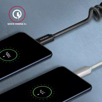 AXAGON BUCM-CM20TB, TWISTER kábel USB-C <-> USB-C, 1.1m, USB 2.0, PD 60W 3A, ALU, tpe, fekete