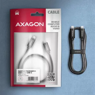 AXAGON BUCM4X-CM10AB NewGEN  kábel USB-C <-> USB-C, 1m, USB4 Gen 3×2, PD 240W 5A, 8K HD, ALU, fonott, fekete