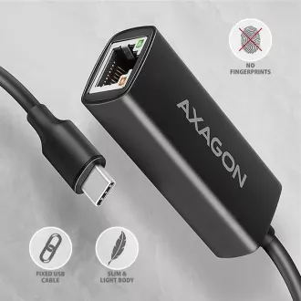 AXAGON ADE-ARC, USB-C 3.2 Gen 1 - Gigabit Ethernet hálózati kártya, Realtek 8153, automatikus telepítés