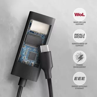AXAGON ADE-ARC, USB-C 3.2 Gen 1 - Gigabit Ethernet hálózati kártya, Realtek 8153, automatikus telepítés