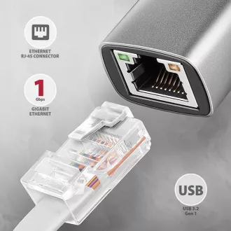 AXAGON ADE-TXCA, USB-C   USB-A 3.2 Gen 1 - Gigabit Ethernet hálózati kártya, Asix AX88179, automatikus telepítés