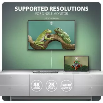 AXAGON HMC-10HLS, USB 5Gbps hub, 4x USB-A, HDMI 4k/60Hz, RJ-45 GLAN, SD/mSD, PD 100W, USB-C kábel 25cm