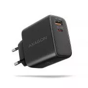 AXAGON ACU-PQ45 GaN hálózati töltő 45W, 2x port (USB-A   USB-C), PD3.0/PPS/QC4 /SFC 2.0/AFC/Apple