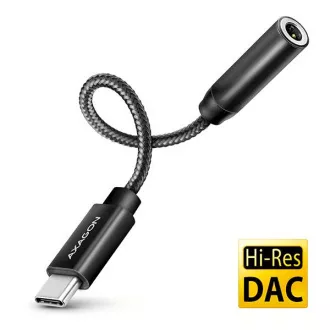 AXAGON ADA-HC, USB-C 3,5 mm-es jack csatlakozóra - Hi-Res DAC audio adapter, 384kHz/32bit, sztereó