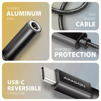 AXAGON ADA-HC, USB-C 3,5 mm-es jack csatlakozóra - Hi-Res DAC audio adapter, 384kHz/32bit, sztereó