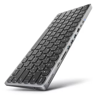 AXAGON HMC-KB-CS, USB 5Gbps hub CZ/SK billentyűzettel, HDMI 4K/60Hz, 3x USB-A, SD/mSD, audió, PD 100W, USB-C kábel 60cm