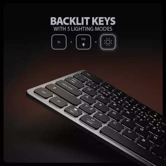 AXAGON HMC-KB-CS, USB 5Gbps hub CZ/SK billentyűzettel, HDMI 4K/60Hz, 3x USB-A, SD/mSD, audió, PD 100W, USB-C kábel 60cm