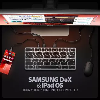 AXAGON HMC-KB-CS, USB 5Gbps hub CZ/SK billentyűzettel, HDMI 4K/60Hz, 3x USB-A, SD/mSD, audió, PD 100W, USB-C kábel 60cm