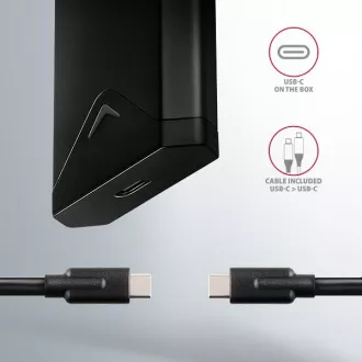AXAGON EEM2-UB2, USB-C 10Gbps - M.2 NVMe SSD ARROW doboz, fekete