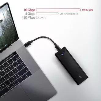 AXAGON EEM2-UB2, USB-C 10Gbps - M.2 NVMe SSD ARROW doboz, fekete