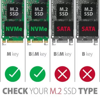 AXAGON EEM2-UB2, USB-C 10Gbps - M.2 NVMe SSD ARROW doboz, fekete