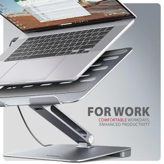 AXAGON HMC-STND, állvány 10"-17" laptopokhoz, USB 5Gbps hub, 3x USB-A, HDMI 4k/60Hz, RJ-45, PD 100W, USB-C kábel 60cm - Használt