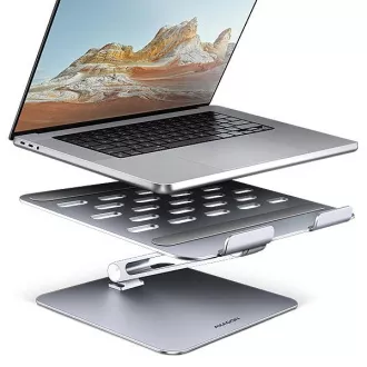 AXAGON STND-LQ alumínium HQ laptop állvány 10"-17,3" állítható magasságban és szögben, szürke színben