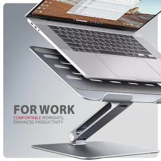 AXAGON STND-LQ alumínium HQ laptop állvány 10"-17,3" állítható magasságban és szögben, szürke színben
