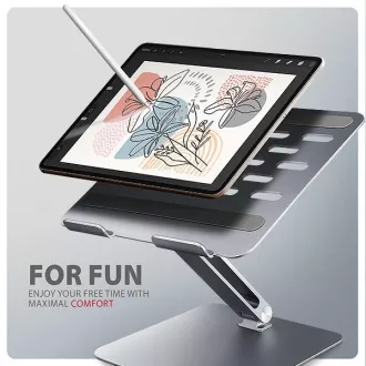 AXAGON STND-LQ alumínium HQ laptop állvány 10"-17,3" állítható magasságban és szögben, szürke színben