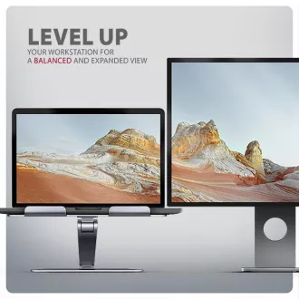 AXAGON STND-LQ alumínium HQ laptop állvány 10"-17,3" állítható magasságban és szögben, szürke színben