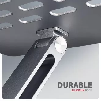 AXAGON STND-LQ alumínium HQ laptop állvány 10"-17,3" állítható magasságban és szögben, szürke színben